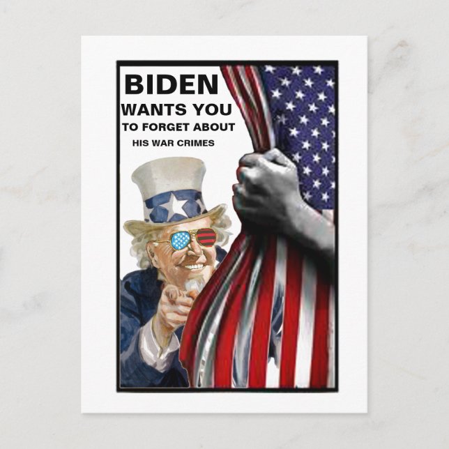 Cartão Postal Criminoso de Guerra de Joe Biden (Frente)