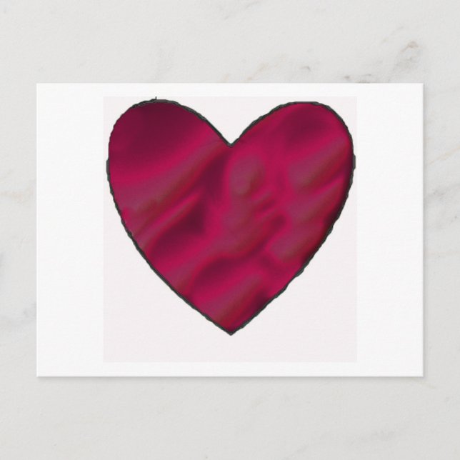 Cartão Postal Crimson Love Heart (Frente)