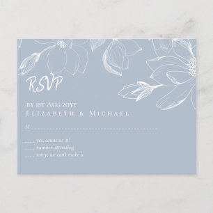 Cartão Postal Crio Próprio Azul Magnolias Brancas RSVP
