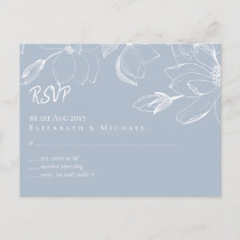 Cartão Postal Crio Próprio Azul Magnolias Brancas RSVP