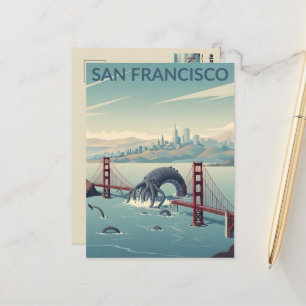 Cartão Postal Críptico de São Francisco ao Estilo WPA