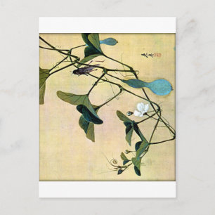 Cartão Postal Críquete em um Vine Japonês Woodblock Art Ukiyo-