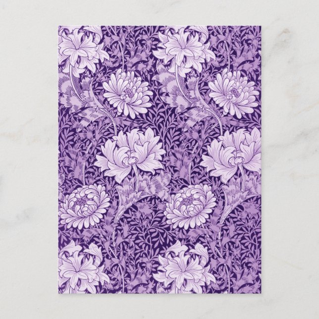 Cartão Postal Crisântemo Roxo, William Morris (Frente)