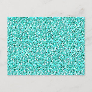 Cartão Postal Cristal Druzy - azul aquamarino