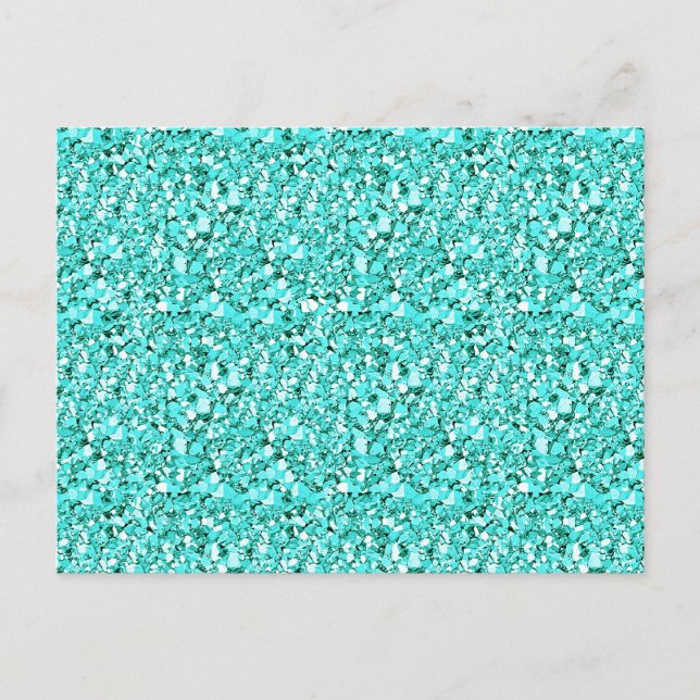 Cartão Postal Cristal Druzy - azul aquamarino (Frente)