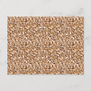 Cartão Postal Cristal Druzy - cor de ouro rosa