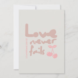 Cartão postal cristão de aniversário O Amor Nunca