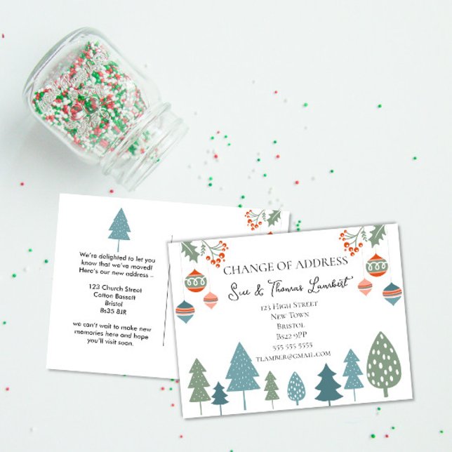 Cartão Postal Cristmas nórdico Mudança de endereço Férias escand (Criador carregado)