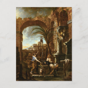 Cartão Postal Cristo Alessandro Magnasco e Mulher Samaritana