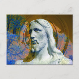 Cartão Postal Cristo com peça de trator Halo