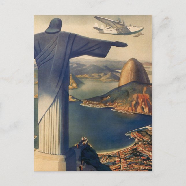 Cartão Postal Cristo da estátua do Redeemer, Rio de Janeiro, Bra (Frente)