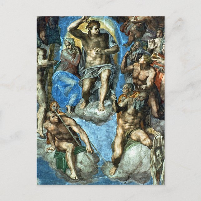 Cartão Postal Cristo, detalhes do "Último Acórdão" (Frente)