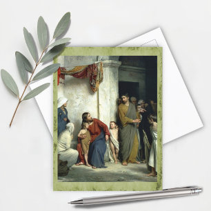 Cartão Postal Cristo e as Crianças por Carl Bloch