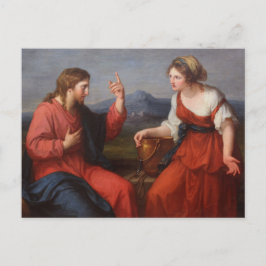 Cartão Postal Cristo e Mulher Samaritana, Angelica Kauffman