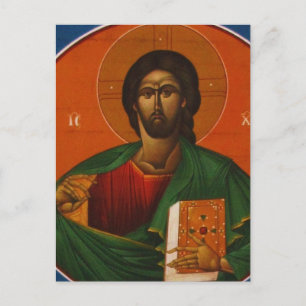 Cartão Postal Cristo GREGO DE ÍCONE ORTODOX JESUS