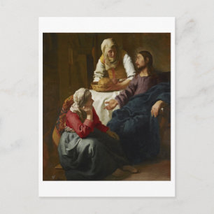 Cartão Postal Cristo na Casa de Martha e Mary por Vermeer