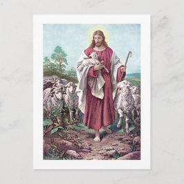 Cartão Postal Cristo O Bom Pastor Bernhard Plockhorst 1878