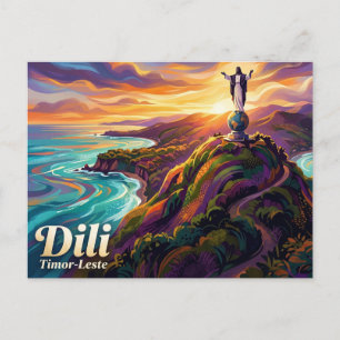 Cartão Postal Cristo Rei de Díli Timor-Leste