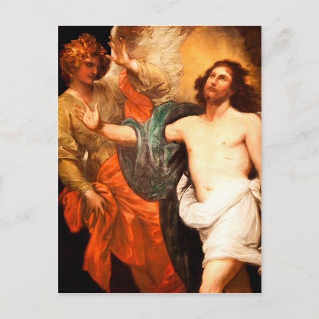 Cartão Postal Cristo ressuscitado voltando para cima (Frente)