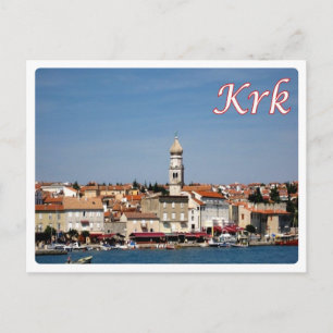 Cartão Postal Croácia - Cidade de Krk - Veglia -