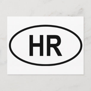 Cartão Postal Croácia (Hrvatska) Int'l Vehicle Reg. Código