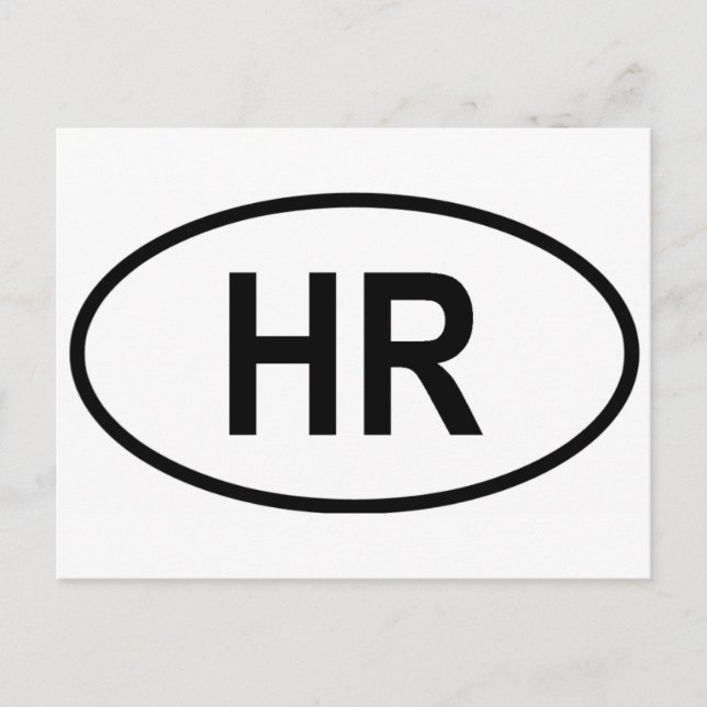 Cartão Postal Croácia (Hrvatska) Int'l Vehicle Reg. Código (Frente)