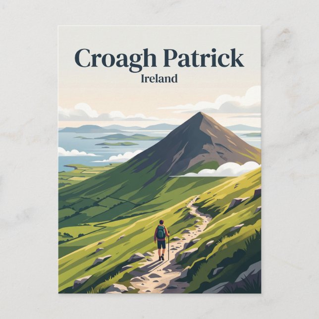Cartão Postal Croagh Patrick Irlanda (Frente)