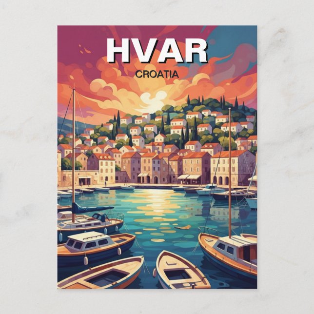 Cartão Postal Croatia Hvar (Frente)