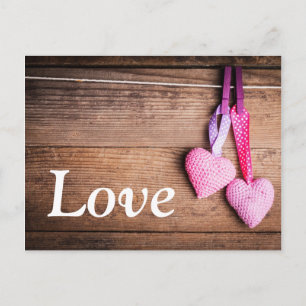 Cartão Postal Crochê Corações Lindos