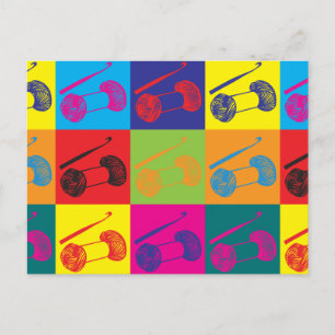 Cartão Postal Crocheting Pop Art