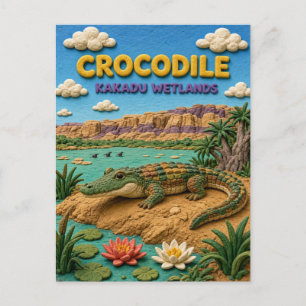 Cartão Postal Crocodilo Kakadu Wetlands Moderno KlayKoo