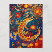 Crocodilo no Estilo de Arte Ponto Aborigine