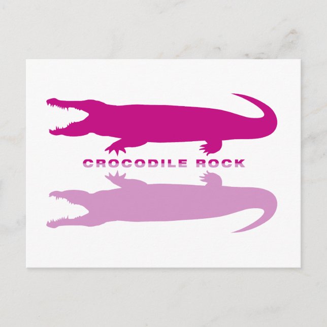 Cartão Postal Crocodilo Reflexão Roxo) (Frente)