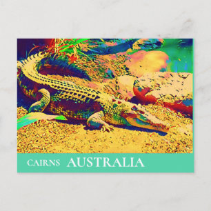 Cartão Postal Crocodilo réptil Queensland viagem da Austrália