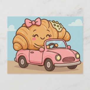 Cartão Postal Croissant engraçado de pistácio
