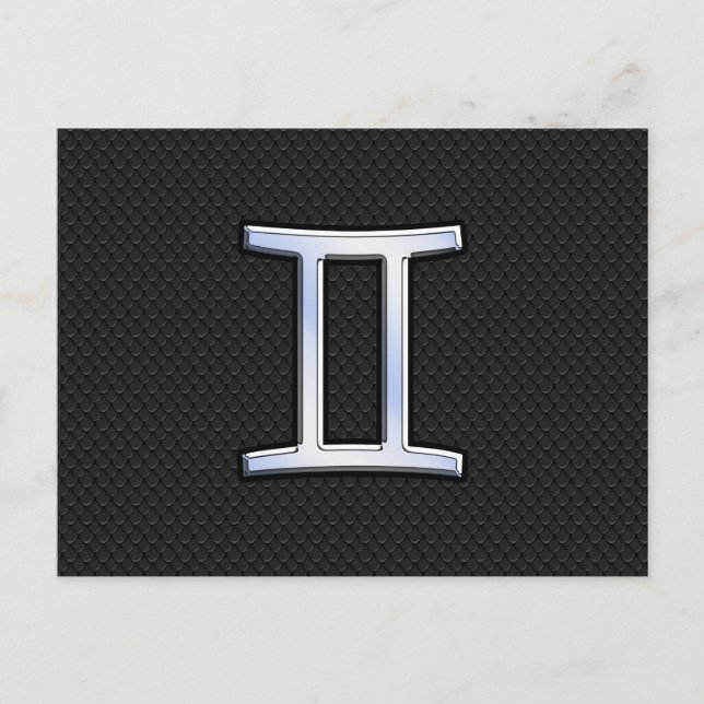 Cartão Postal Cromo Como Gemini Símbolo Zodiac (Frente)