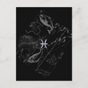 Cartão Postal Cromo como Peixes Zodiac Sinal em Hevelius 1690