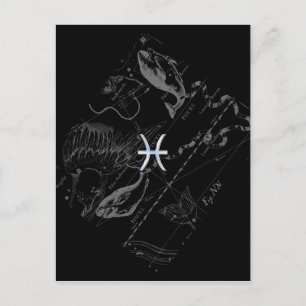 Cartão Postal Cromo como Peixes Zodiac Sinal em Hevelius 1690