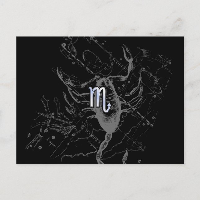 Cartão Postal Cromo como Scorpio Zodiac Sinal em Hevelius 1690 (Frente)