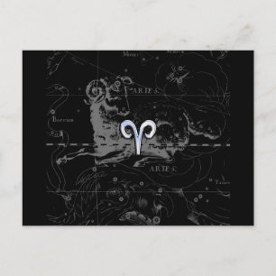 Cartão Postal Cromo como símbolo do zodíaco de Áries em Hevelius