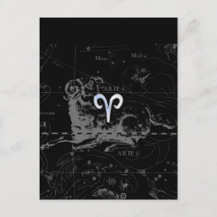 Cartão Postal Cromo como Símbolo do Zodíaco de Áries no Hevelius