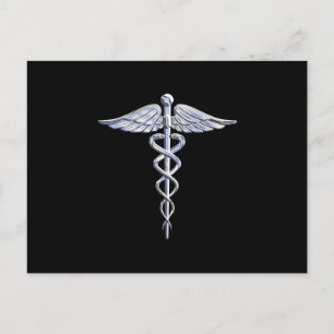 Cartão Postal Cromo como símbolo médico Caduceu