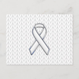 Cartão Postal Cromo em Branco Chevron Ribbon Impressão Conscient