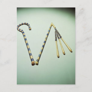 Cartão Postal Crook e flail, do Tútankhamun