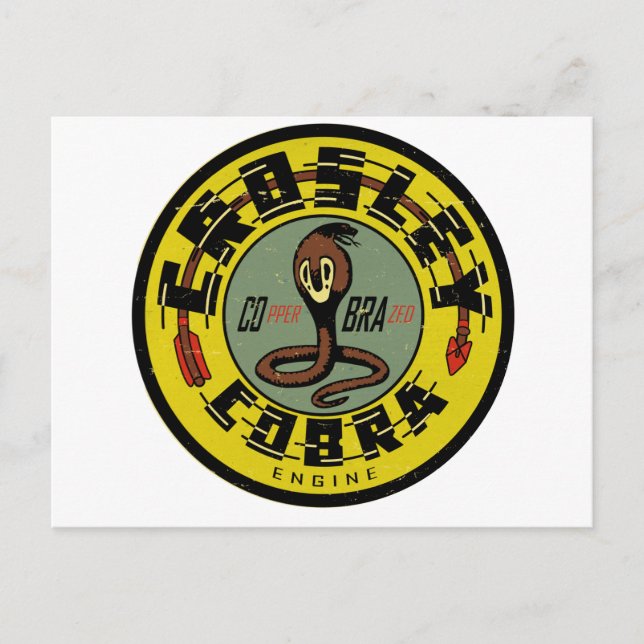 Cartão Postal Crosley Cobra Engine desconhecido sinal de safra r (Frente)