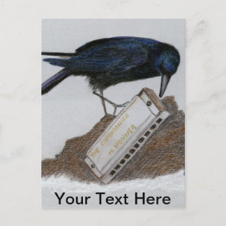Cartão Postal Crow e Harmonica