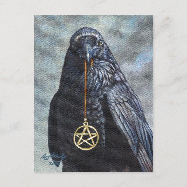 Cartão Postal Crow Pentacle (Frente)