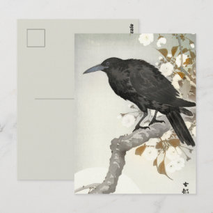 Cartão Postal Crow Raven Koson Japonês
