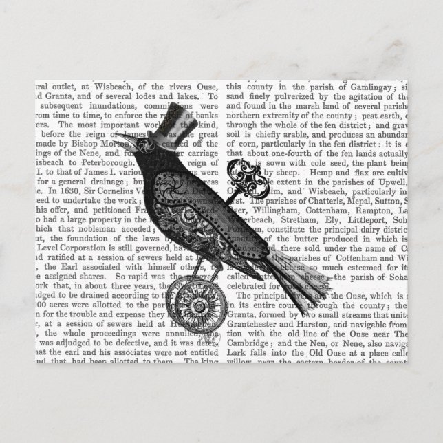 Cartão Postal Crow Steampunk 2 (Frente)