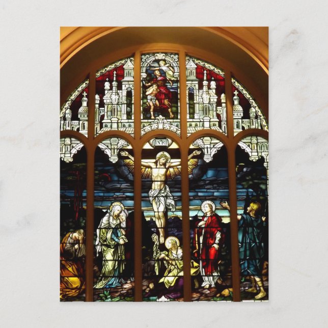 Cartão Postal Crucificação da Janela de Vidro Estreita de Jesus (Frente)
